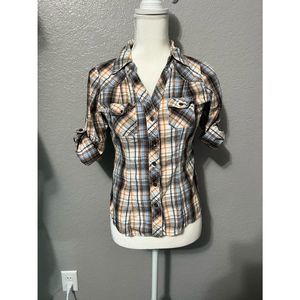 Plaid western style shirt - large